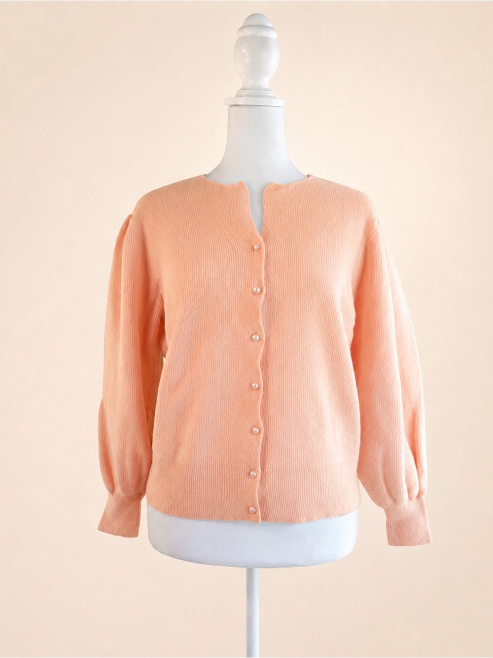 Vintage Blush-pink Lambswool Angora Cardigan - Medium